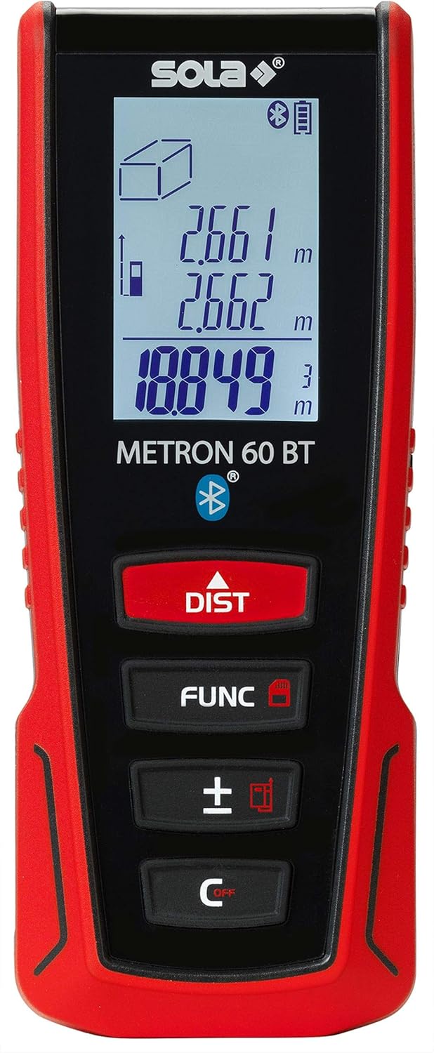 SOLA METRON BT - Laser Entfernungsmesser 30m, 60m, 80m, 120m – Distanzmesser Laser mit Bluetooth Dat