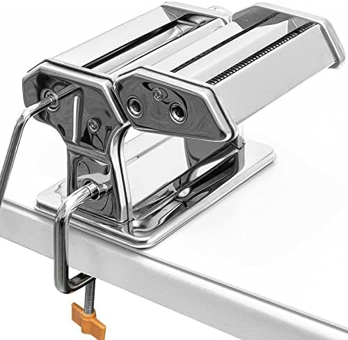 Nudelmaschine Pasta-Rollenmaschine -Edelstahl 3 In 1 Nudelschneider Maschine mit 6 Teigdicken Einste