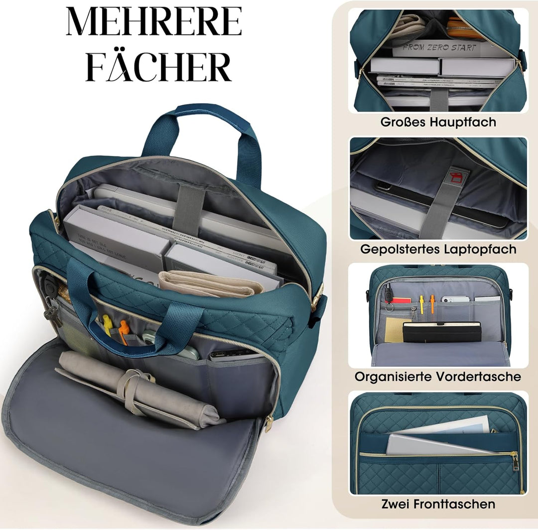 IGOLUMON Laptoptasche Damen 17 Zoll/15,6 Zoll Aktentasche Wasserdichte Laptop Notebook Tasche Arbeit