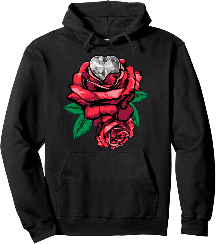 Rosen Blume Hobbygärtner Gärtner - Herz Diamand Rose Pullover Hoodie
