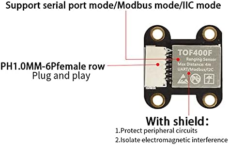 1 Pieza Distanzsensormodul, Distanzsensor 4 m Tof400f VL53L1X, serielle Schnittstelle IIC UART/Modbu