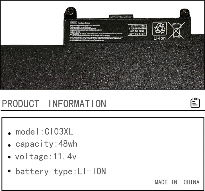 CI03 CI03XL CIO3 CIO3XL 801554-001 801517-221 801517-222 801517-231 801517-232 Laptop Batterie Ersat