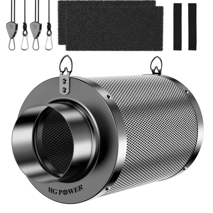 HG Power Aktivkohlefilter 150mm – 38mm Premium Australische Virgin-Aktivkohle, Geruchskontrolle für