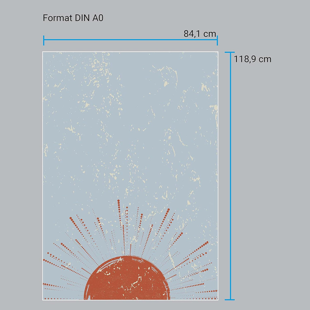 wandmotiv24 Poster als Wanddeko, Grösse Din A0, Minimalismus, Sonne, gelb, Moderne Wanddeko, Wandbil