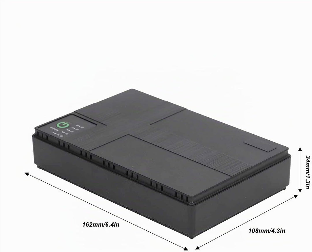 Mini UPS Batterie Backup, 10400mAh 18Wh Unterbrechungsfreie Stromversorgung mit DC 12V 9V 5V 2A Ausg
