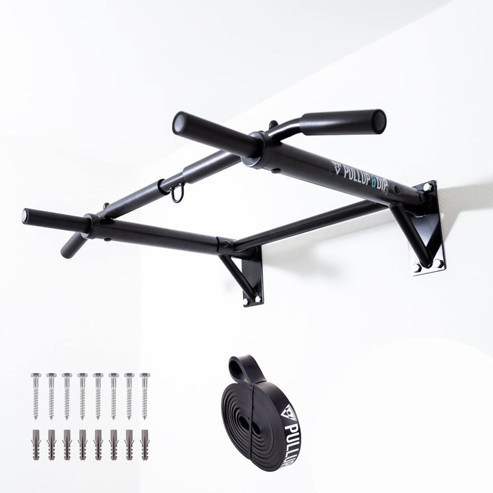 PULLUP & DIP Klimmzugstange Wand, Profi Multigriff Pull-Up Stange für Wandmontage inkl. Schrauben, K