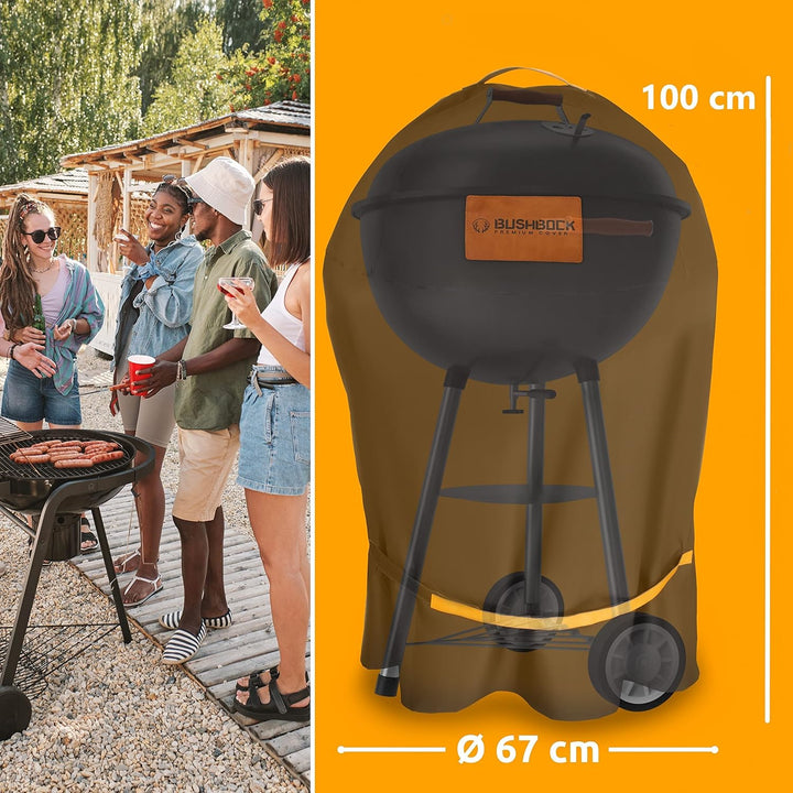 BUSHBOCK® Premium Cover Grillabdeckung für Kugelgrills mit Ø bis 62cm - u.a. für Weber 47/57cm - Abd