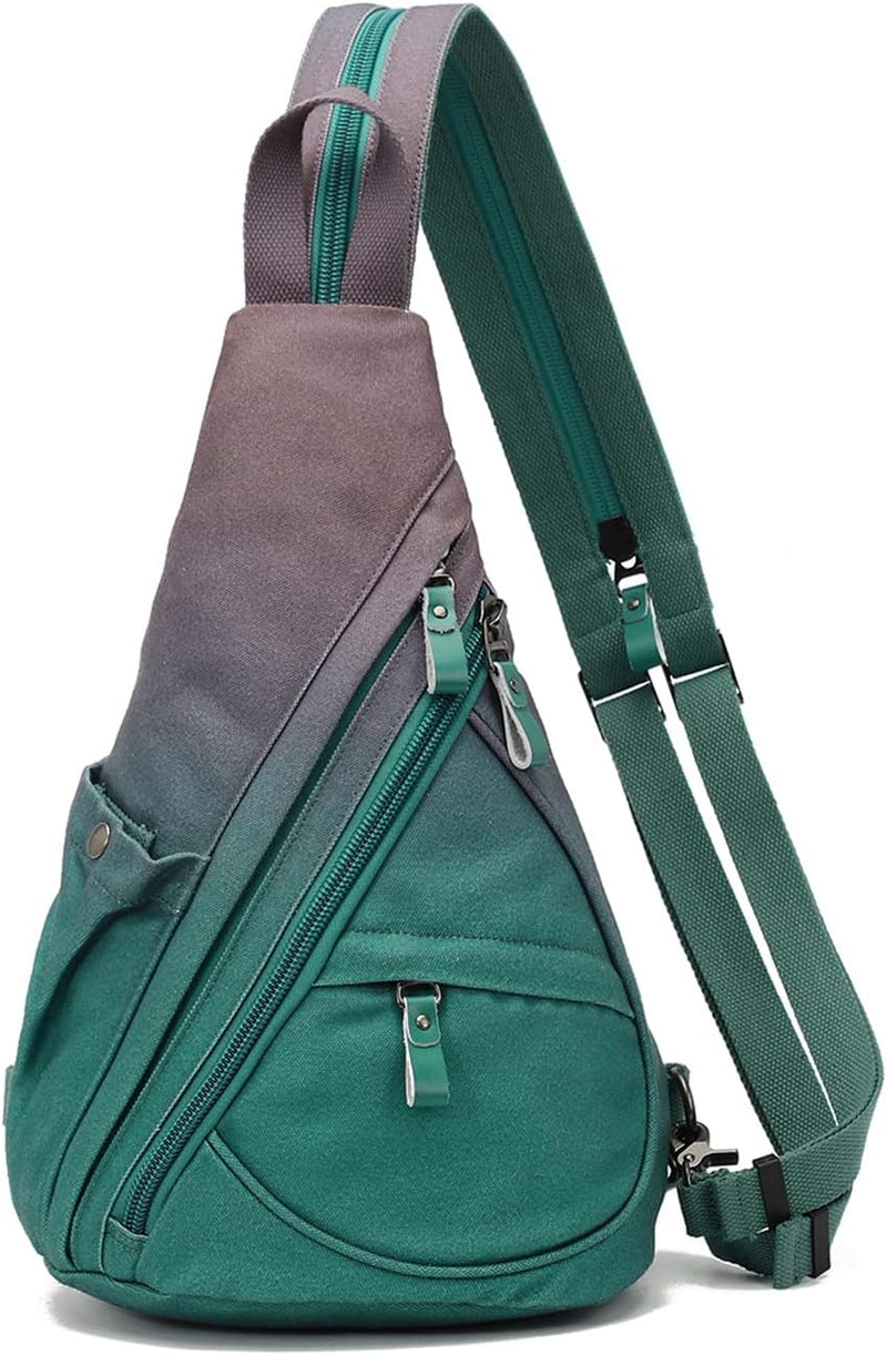 KL928 Canvas Sling Bag Rucksack Damen und Herren – Schulterrucksack Umhängetasche Crossbag Verstellb