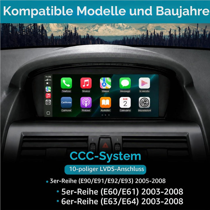 Wireless CarPlay Display für BMW E90/E91/E92/E93 2005-2008 CCC System 8.8"