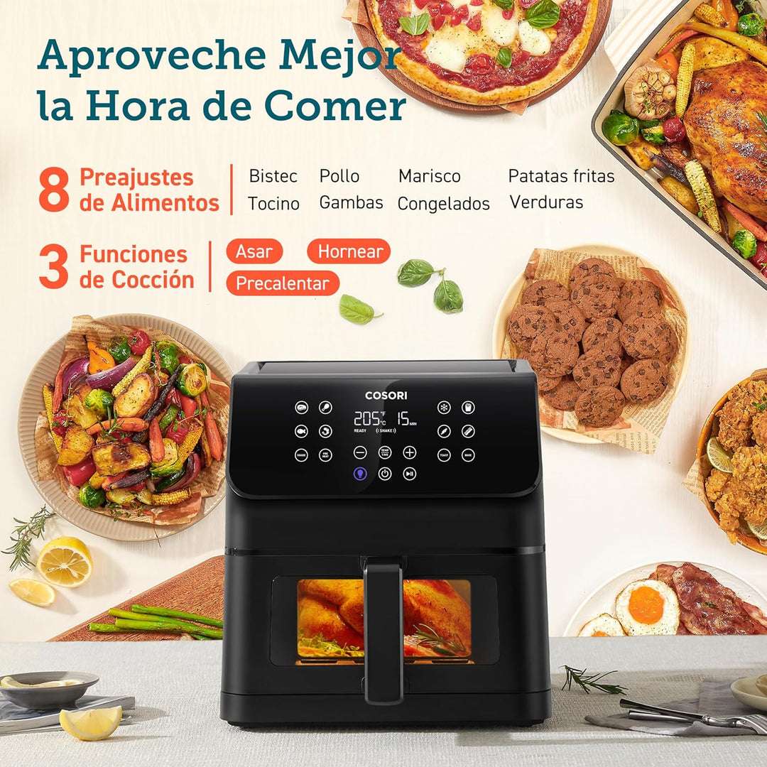 COSORI Luftfritteuse 6,2 Liter mit Fenster, 1700 W, Air Fryer mit 12 Funktionen (Backen und Braten),