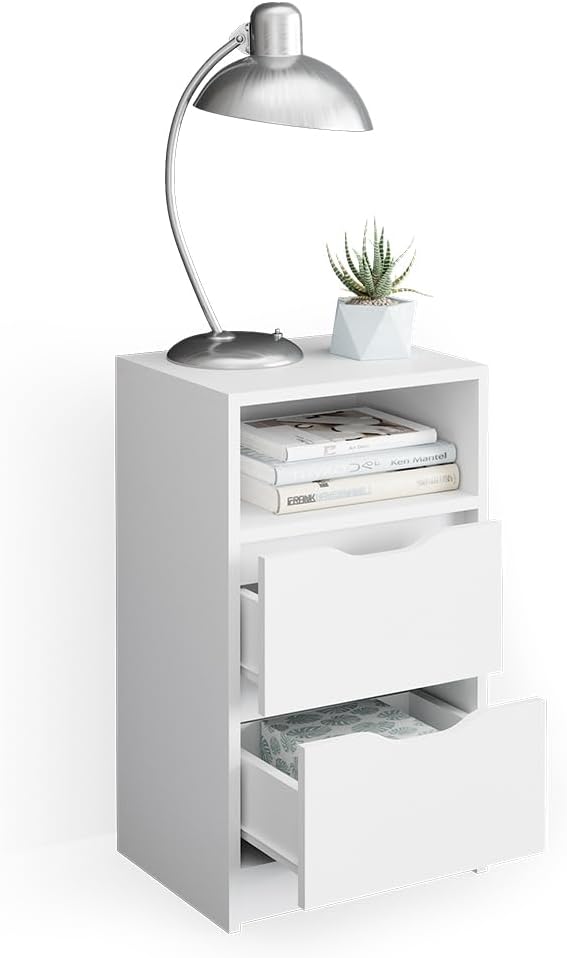 Vicco Nachttisch Ruben, Weiss, 38 x 66.6 cm Einzeln, Einzeln