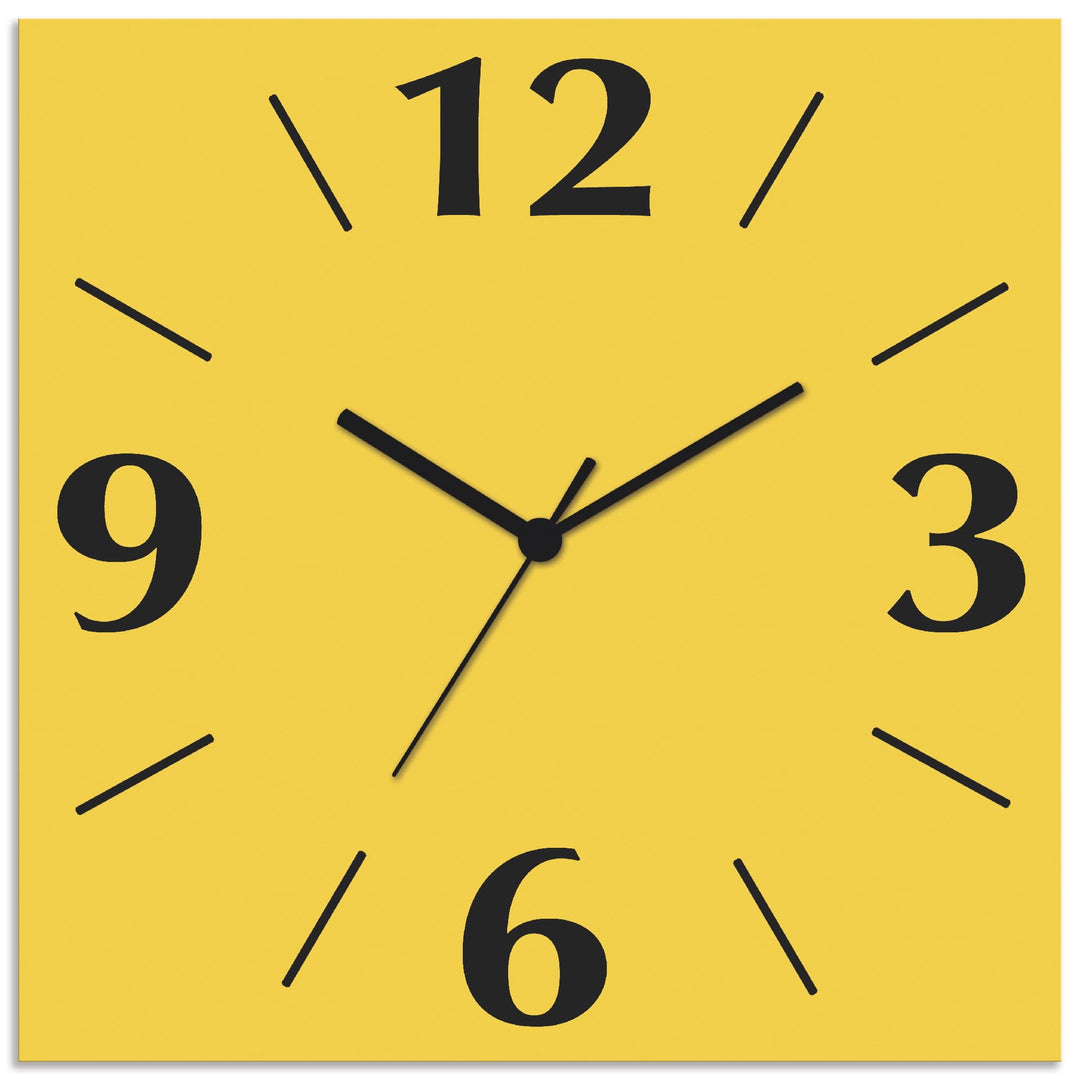 ARTLAND Wanddeko Wanduhr ohne Tickgeräusche Alu Quarzuhr 30x30 cm Quadratisch Lautlos 4 Ziffern Farb
