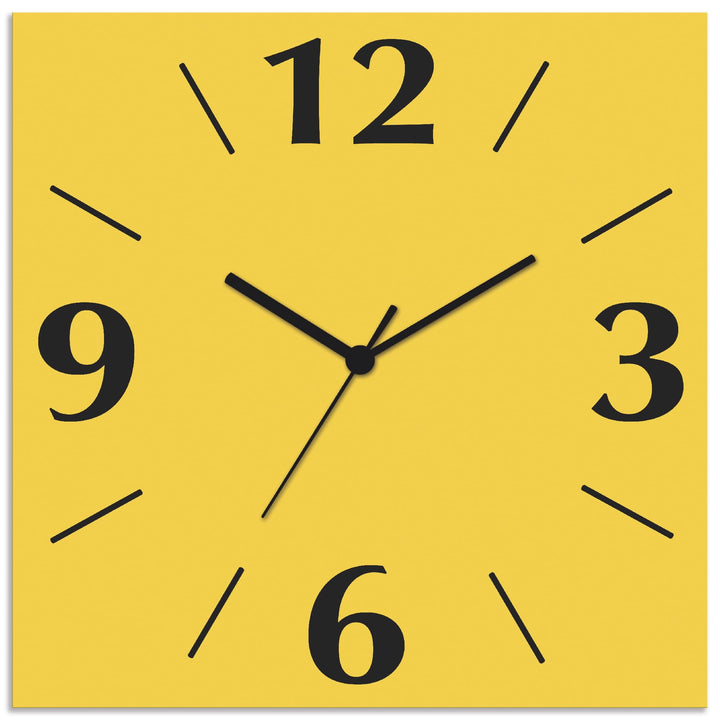 ARTLAND Wanddeko Wanduhr ohne Tickgeräusche Alu Quarzuhr 30x30 cm Quadratisch Lautlos 4 Ziffern Farb