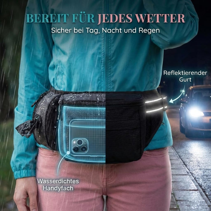 HUND IST KÖNIG Leckerlitasche für Hunde Leckerlis & Hundezubehör - Robuste Bauchtasche Hund - Futter
