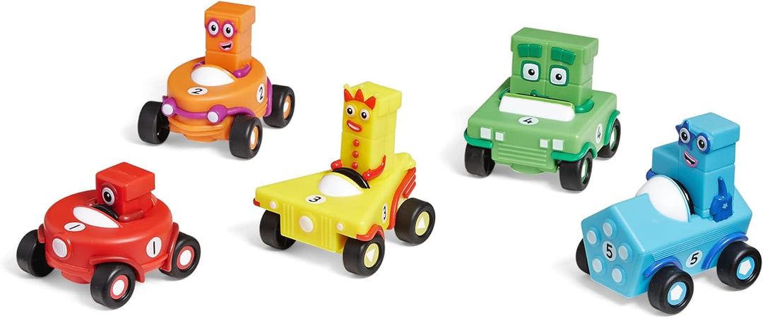 Learning Resources HM95405-UK Mini-Autoset, 5 Autos, Numberblocks-Geschenke, Fahrzeuge mit beweglich
