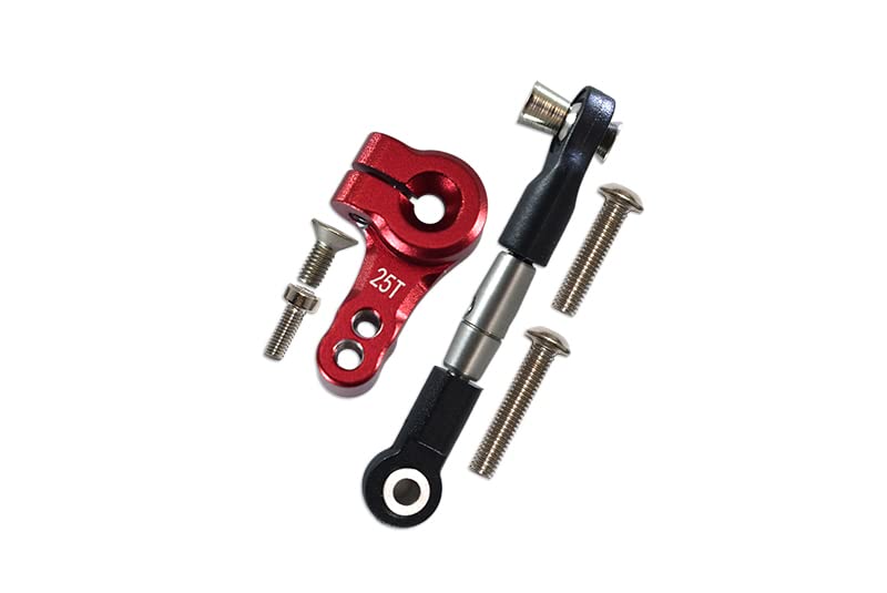 GPM for Traxxas Rustler 4X4 VXL (67076-4) Spring Steel Tie Rod + 25T Aluminum Servo Horn - 6Pc Set R