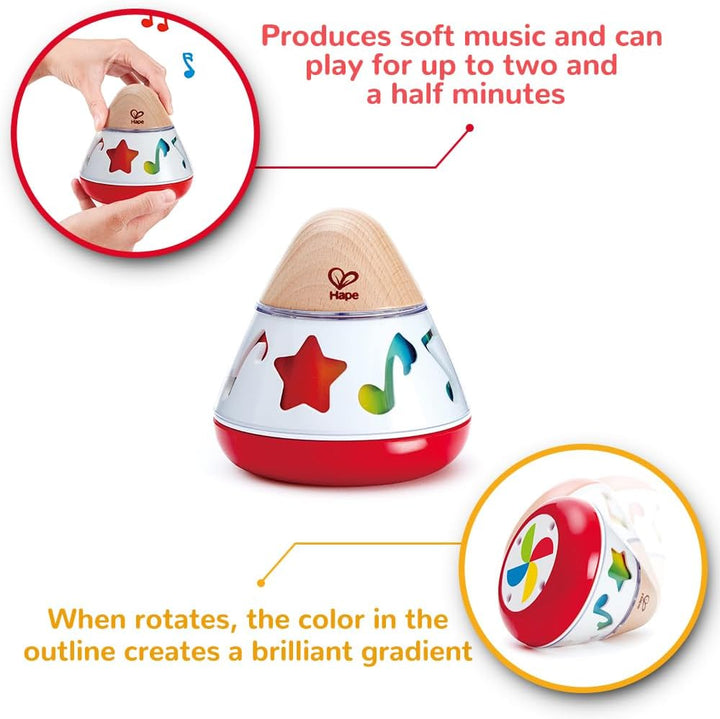 Hape Musikkreisel – Bunter Musik-Kreisel aus Holz mit Klangspiel und Bewegung, Lernspielzeug zur Sin