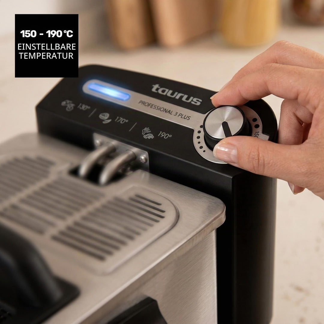 Taurus - Profi-Fritteuse | Ölfilter | 3 l | 2100 W | Ölfritteuse | Gastro | Professionell | Öl 3L|Mi
