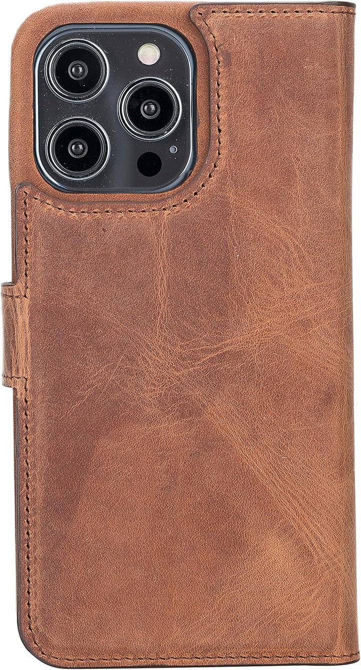 Solo Pelle Lederhülle kompatibel für iPhone 14 Pro Max in 6.7 Zoll abnehmbare Hülle (2in1) inkl. Kar