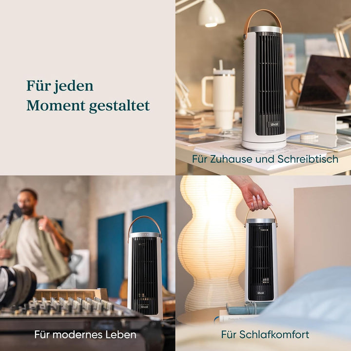 Levoit Kompakt Turmventilator DC Motor – alle Stufen leiser Ventilator, ab 20dB – 7m/s Kühlung, 33 c
