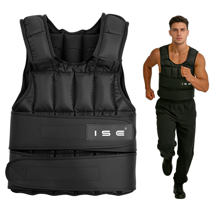 ISE Gewichtsweste Verstellbar von 5 kg 10 kg 15 kg 20 kg 25 kg 30 kg Gewicht Warnwesten für Gewicht