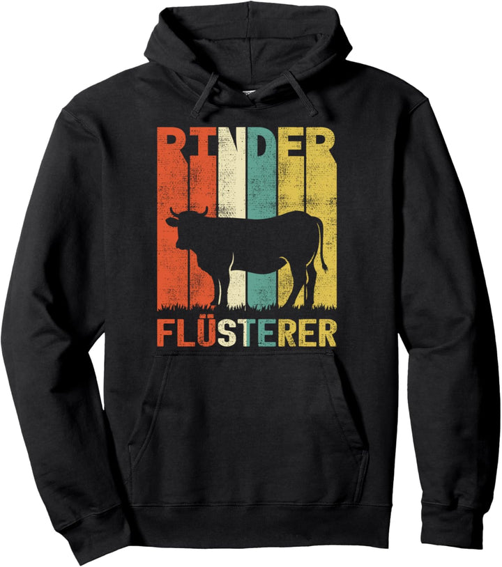 Vintage Rinder Flüsterer Retro Bauer Kuh Pullover Hoodie