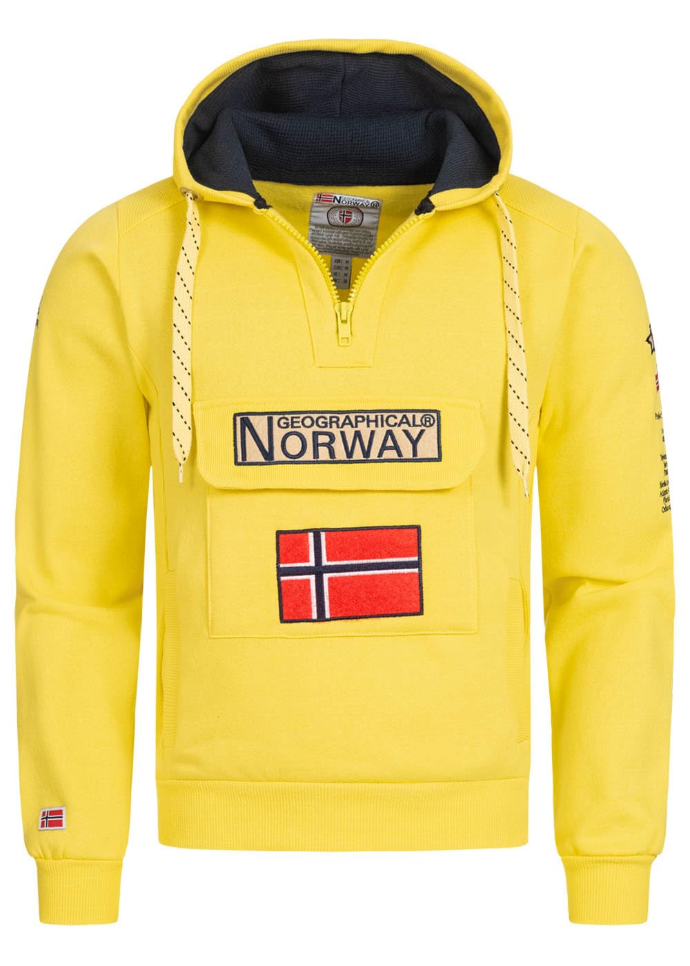 Geographical Norway GYMCLASS Men - Herren Kängurutasche Hoodie Sweatshirt mit Markenlogo und Langarm