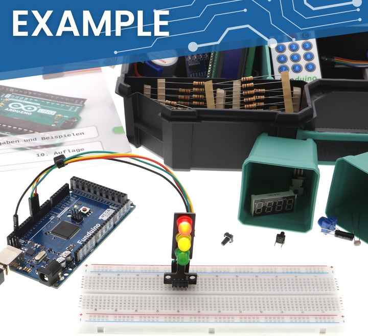 Funduino Starter Kit MEGA R3 Basic, 100% kompatibel zu Arduino, mit deutschsprachigen Anleitungen, u