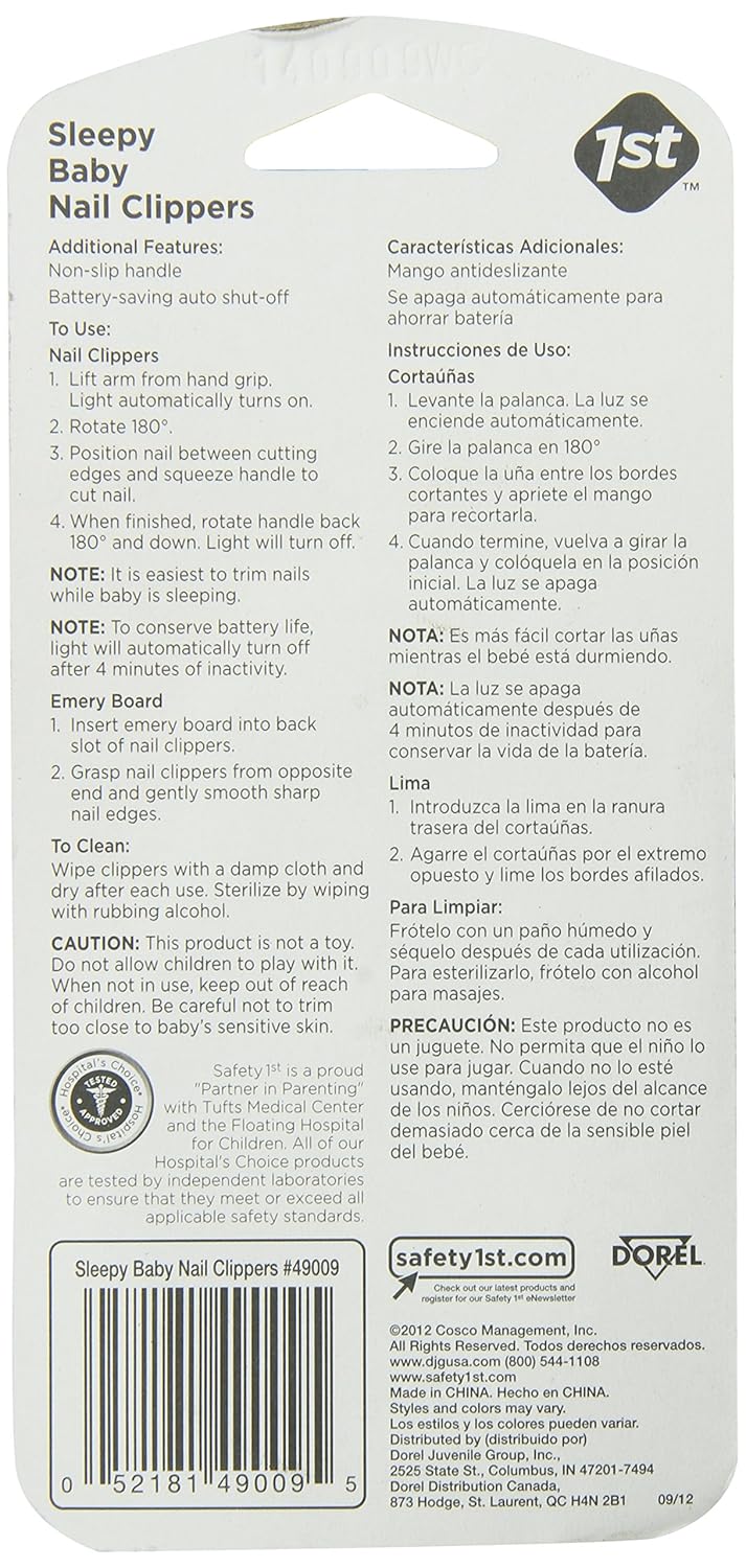 Safety 1st Sleepy Baby Nail Clipper by Dorel Juvenile Group (English Manual)