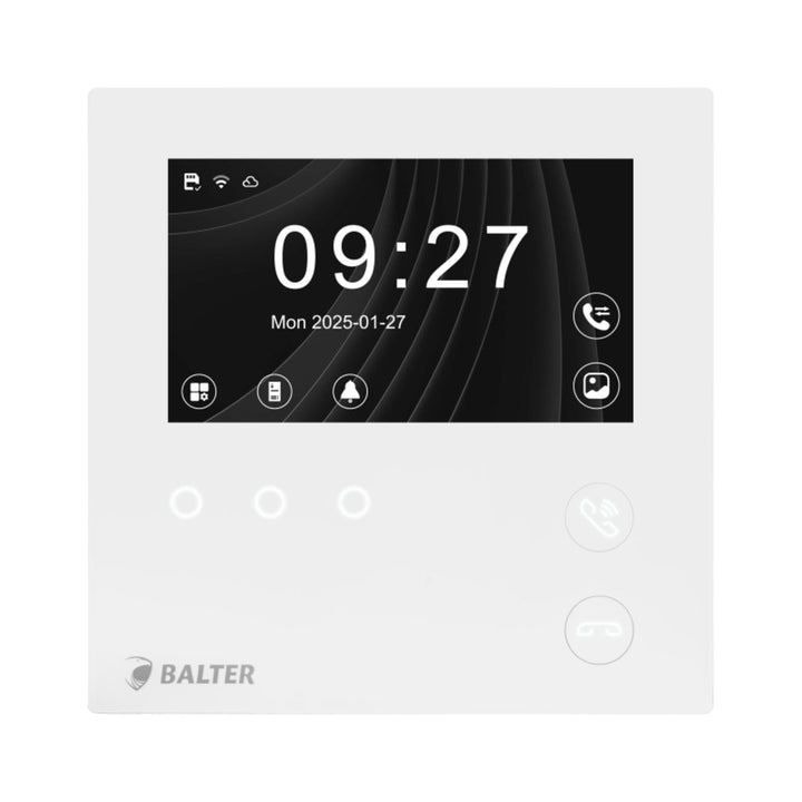 Balter EVO-HD MINI-WiFi 4.3 Zoll Video Türsprechanlage Zusatzmonitor, mit App, Video Türklingel mit