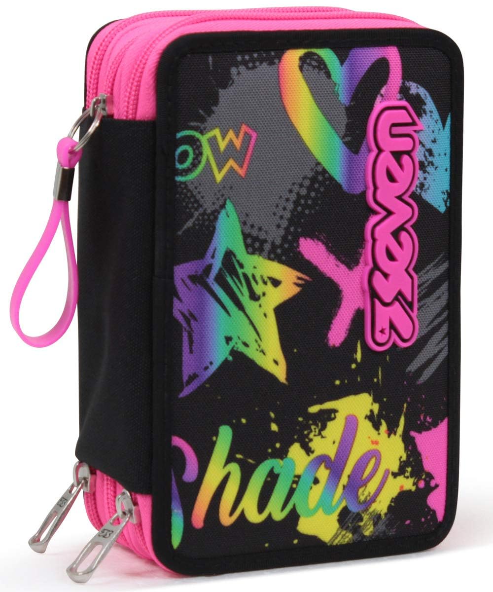 Seven Federmäppchen, Mäppchen, Mehrfarbig, Federtasche für Schreibwaren, Etui komplett mit Bleistift