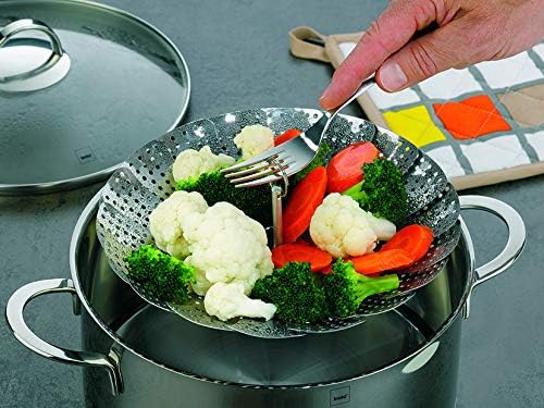 Kela 10994 Universaldünster mit Glasdeckel, Edelstahl, Induktionsgeeignet, 20 cm Durchmesser, 3,0 l