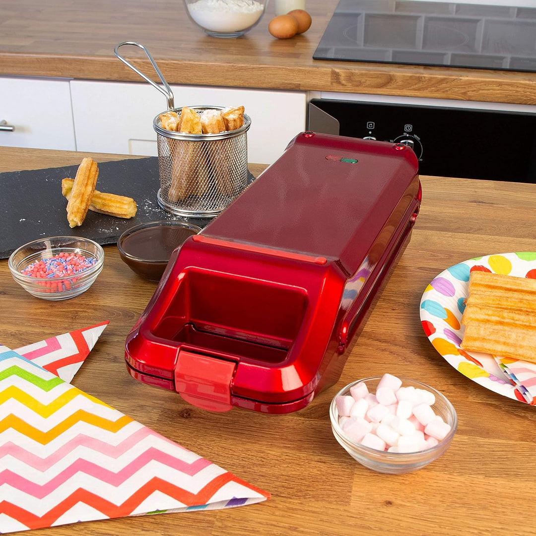 Global Gizmos 35529 Churros Maker 700 W/Spritzbeutel inklusive/Thermostatisch gesteuertes 180° Drehs