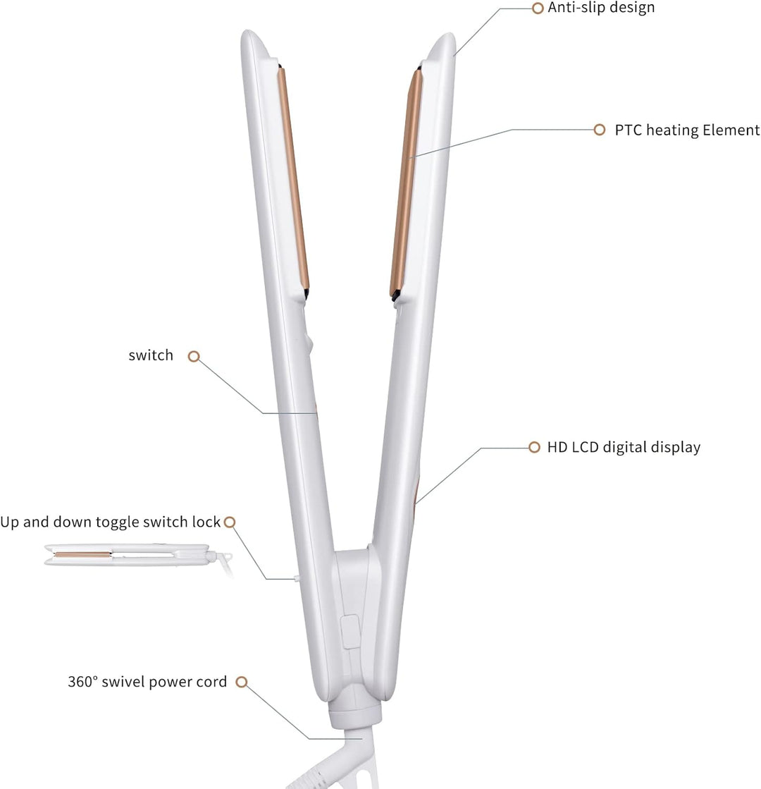 OKWRAP Haarglätter, Glätteisen Keratin, Lockenstab und Glätteisen 2 in 1, Haar Glatteisen 120-230°C,