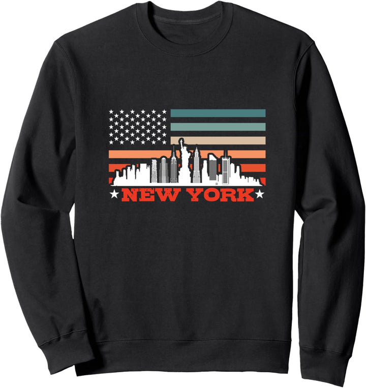 Die Skyline von New York mit retrofarbenem Sonnenuntergang Sweatshirt