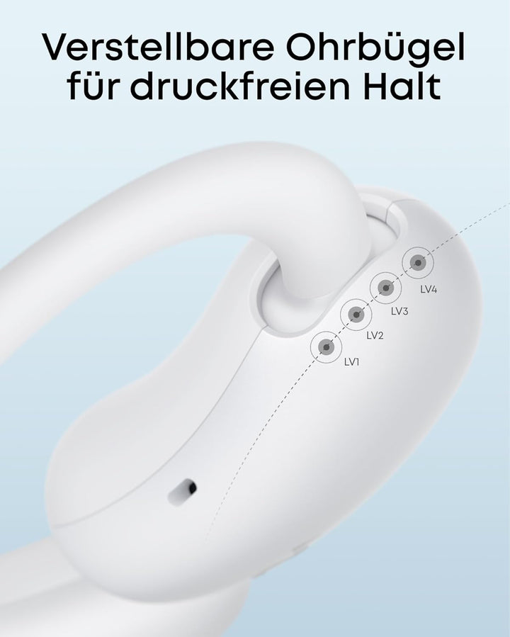 soundcore AeroFit 2 by Anker, Open-Ear Kopfhörer, KI-Übersetzung, anpassbare Ohrbügel, Fester Halt,