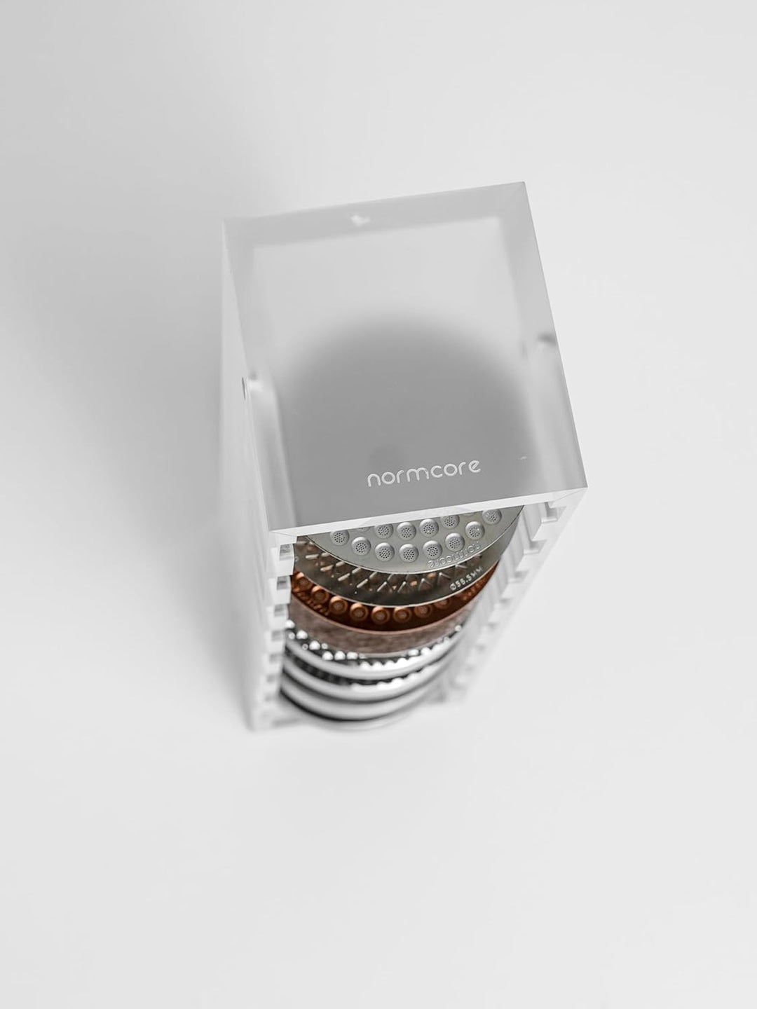 Normcore Kaffee-Utensilien-Aufbewahrungshalter, Acryl-Organizer für 8 Puck-Siebe oder Tamper-Basis,