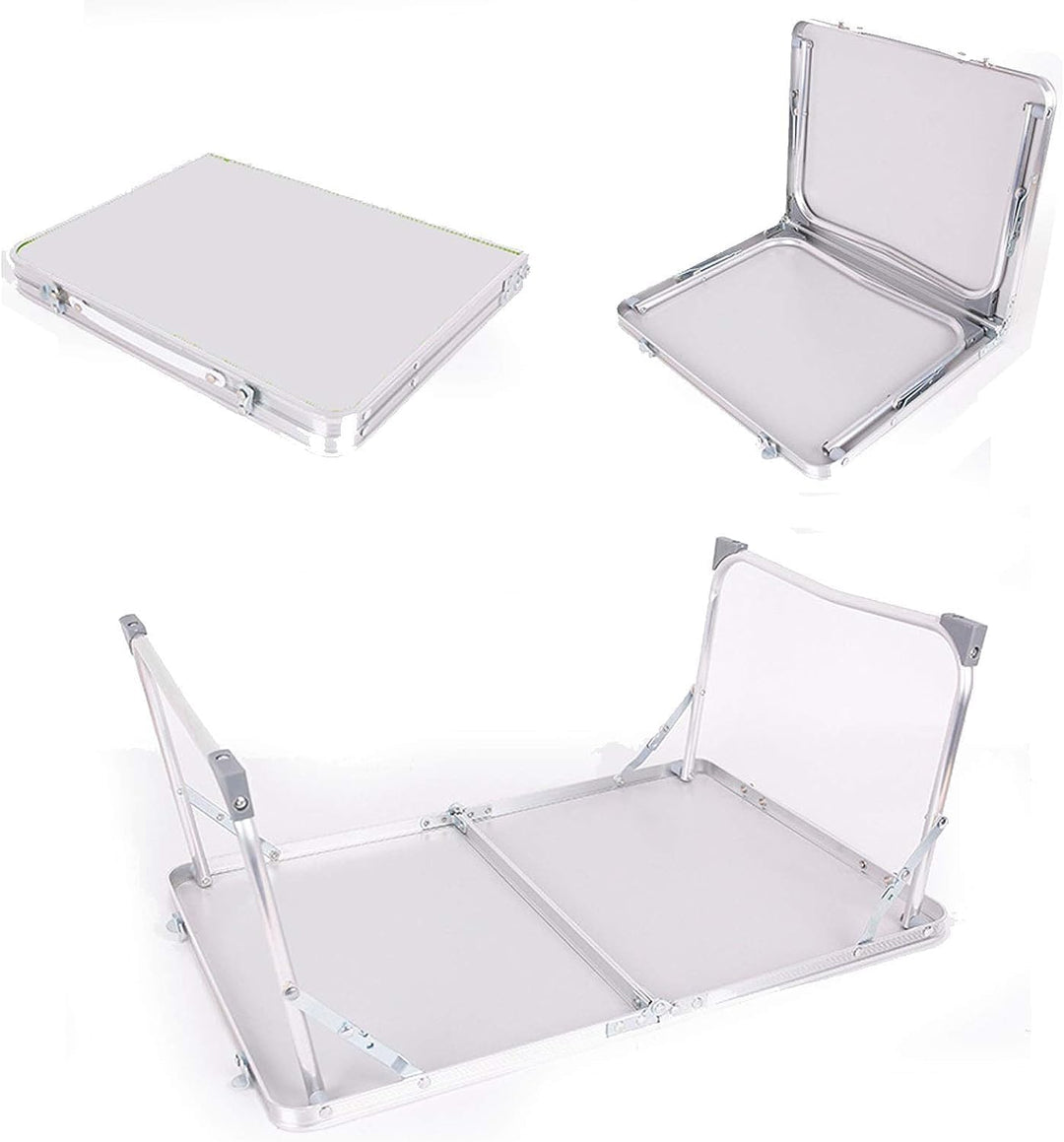 60 x 40CM Aluminium-Betttisch Laptop-Tisch für Bett, Klapptisch Camping-Tisch Leichter tragbarer Gar
