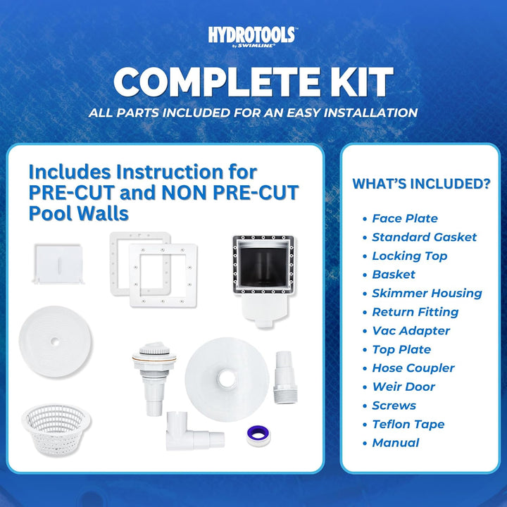 Swimline 8940 Complete Standard Thru-Wall Skimmer, One Size, Multi Standard-Wand-Skimmer (weiss), St