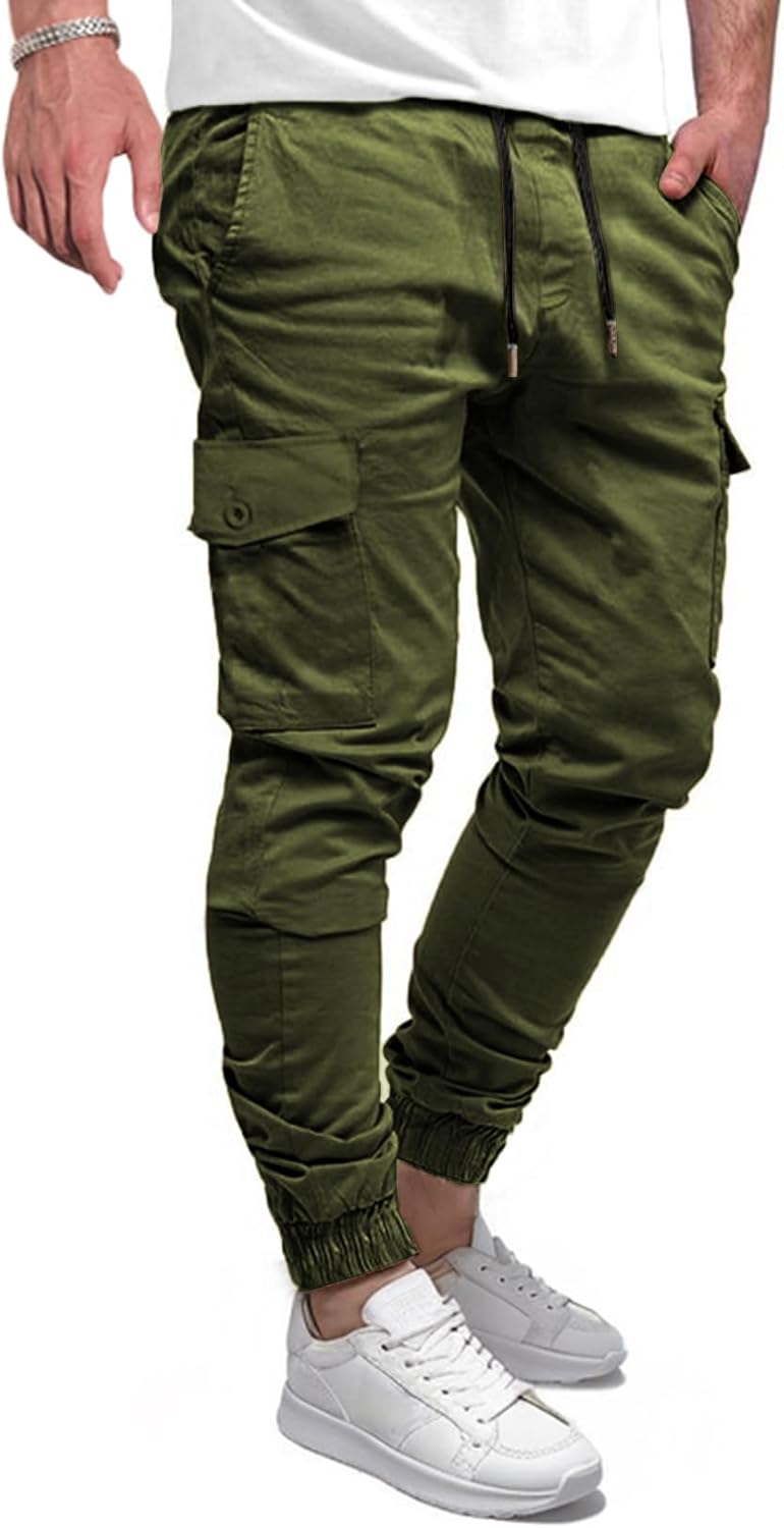 Elegancity Cargohose Herren Lang Casual Jogginghose Stretch Chino Hose Regular Fit Cargo Hose Elasti