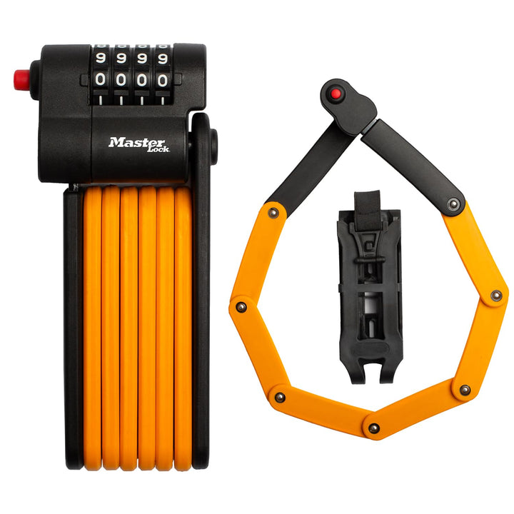 Master Lock Kombinations-Faltschloss Gehärtete Stahlglieder, inkl. Halterung und Befestigung, 80cm K