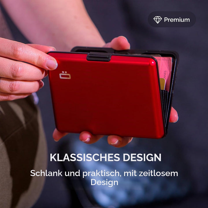 ÖGON -DESIGNS- Aluminium Geldbörse, grosse Kapazität, RFID-Schutz vor Betrug und Entmagnetisierung,