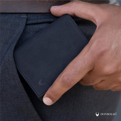 DONBOLSO Wallet NextGen Leder I Slim Wallet mit Münzfach I Geldbeutel mit RFID Schutz I Kartenetui b