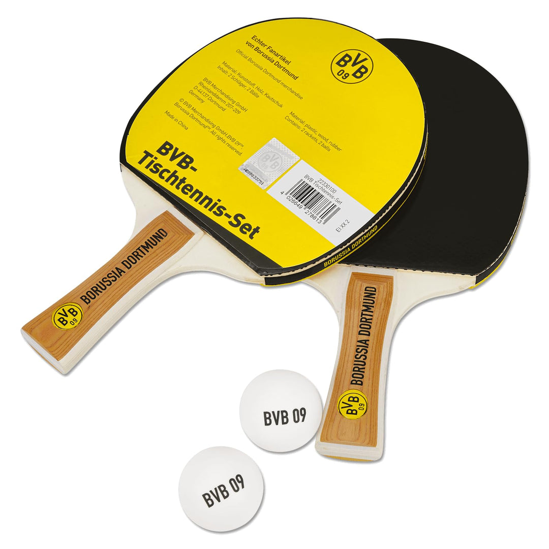 Borussia Dortmund Unisex – Erwachsene 22330100 Tischtennis-Set, Schwarzgelb, One Size