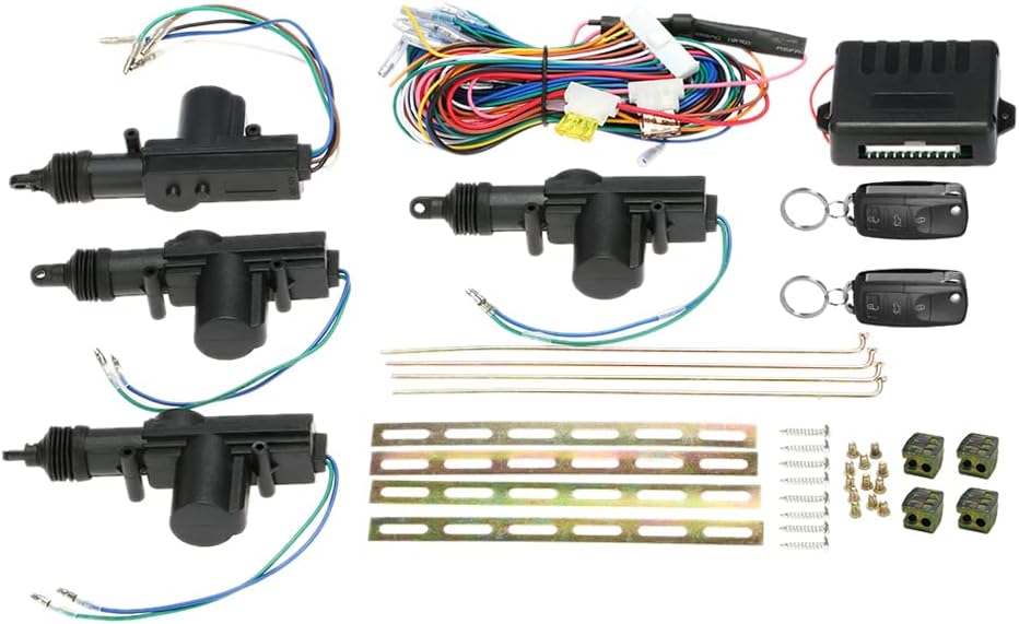Shkalacar 12V Universal Autotürschloss Zentralverriegelung Komplett Set Auto Türschloss Keyless Entr