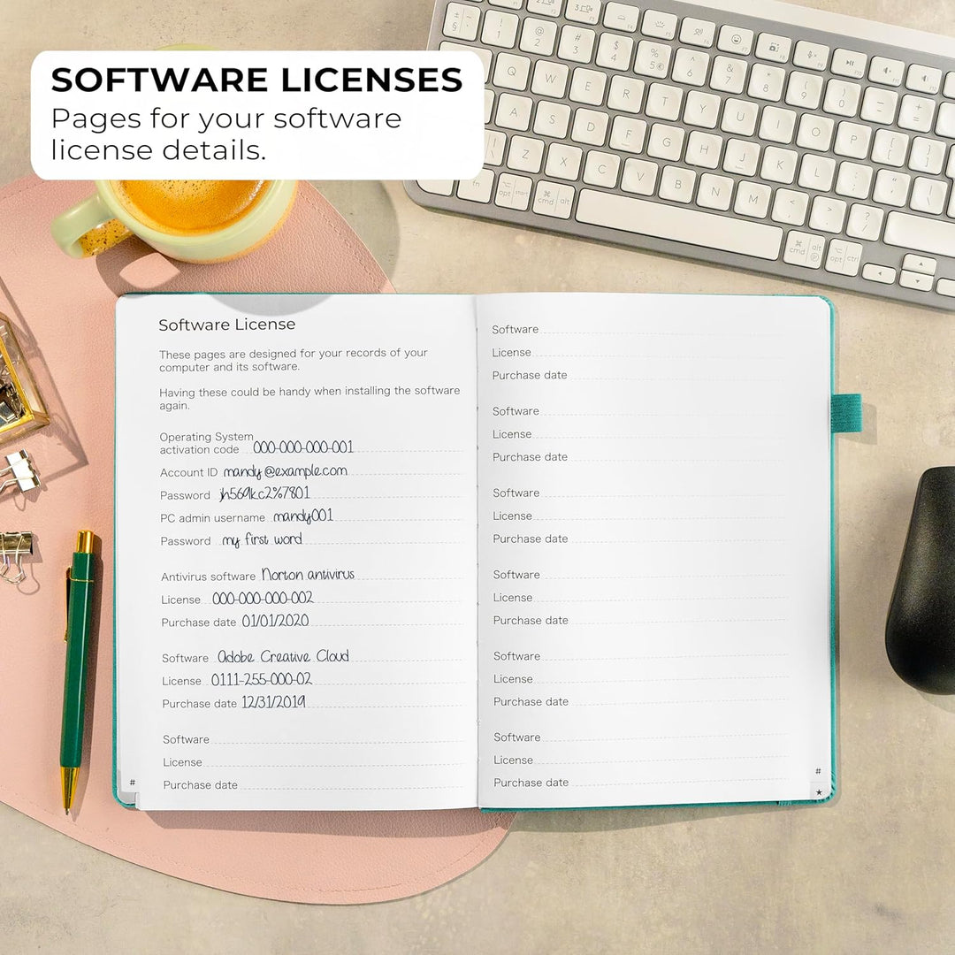 Clever Fox Passwortbuch mit Registerkarten - Adress- und Passwort-Organisationsbuch mit alphabetisch