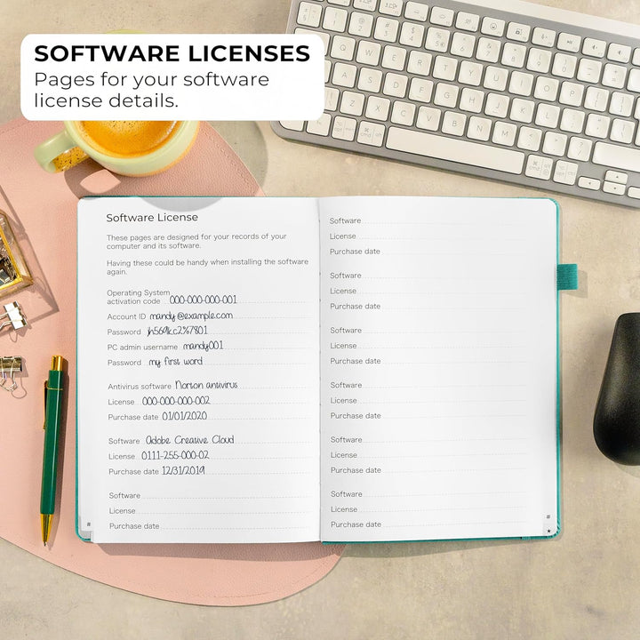 Clever Fox Passwortbuch mit Registerkarten - Adress- und Passwort-Organisationsbuch mit alphabetisch