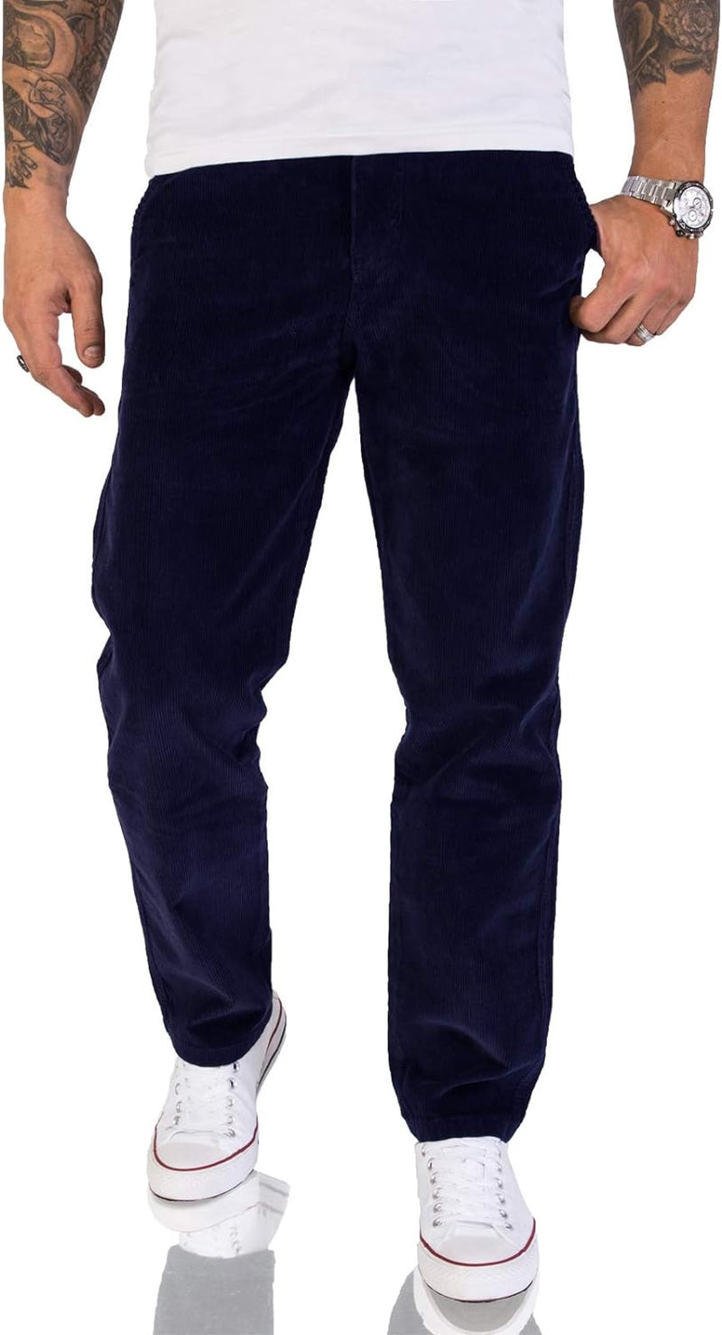 Rock Creek Herren Cord Hose Regular Fit Chino Hose RC-2156 29W / 30L Navy, 29W / 30L Navy