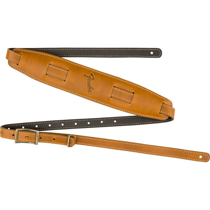 Fender® » MUSTANG® VINTAGE SADDLE STRAP« Gitarrengurt aus Leder - Farbe: Butterscotch Butterscotch 4
