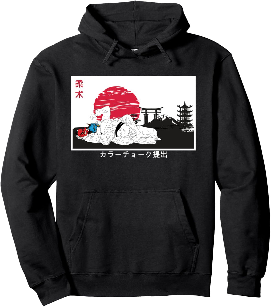 Brazilian Jiu-jitsu Collar choke - Ancient Japanese artwork Pullover Hoodie